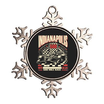 Indianapolis Indiana State 500 Race Car Formula Racing Car Metallic Star Ornament