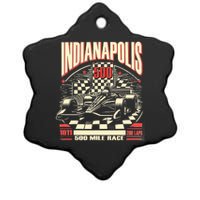 Indianapolis Indiana State 500 Race Car Formula Racing Car Ceramic Star Ornament