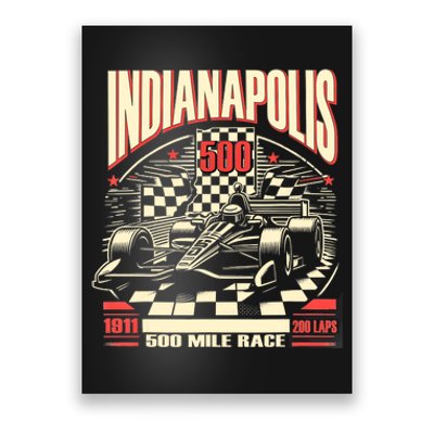 Indianapolis Indiana State 500 Race Car Formula Racing Car Poster