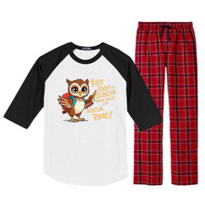 It Is School Time Funny First Day Of School Gift Raglan Sleeve Pajama Set