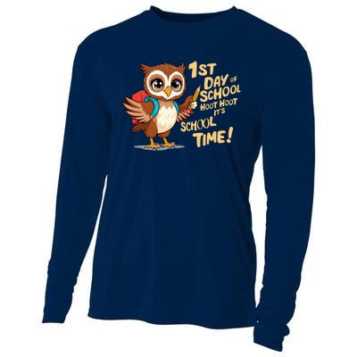 It Is School Time Funny First Day Of School Gift Cooling Performance Long Sleeve Crew