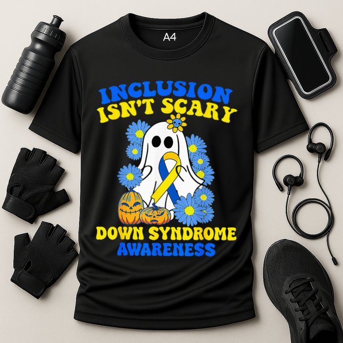 Inclusion Isnt Scary Halloween Ghost Down Syndrome Awareness Performance Shirt