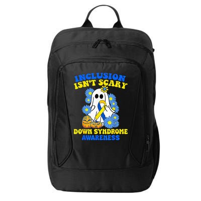 Inclusion Isnt Scary Halloween Ghost Down Syndrome Awareness City Backpack
