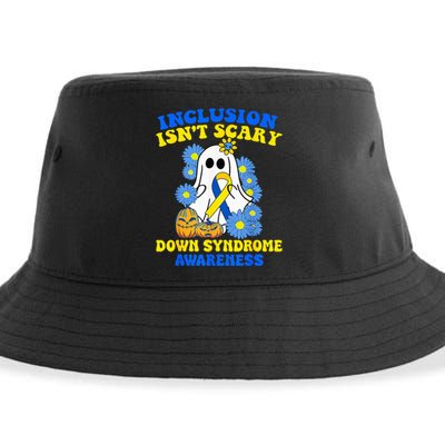 Inclusion Isnt Scary Halloween Ghost Down Syndrome Awareness Sustainable Bucket Hat