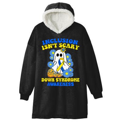 Inclusion Isnt Scary Halloween Ghost Down Syndrome Awareness Hooded Wearable Blanket
