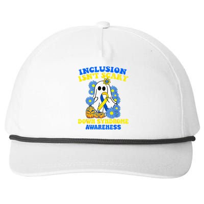 Inclusion Isnt Scary Halloween Ghost Down Syndrome Awareness Snapback Five-Panel Rope Hat