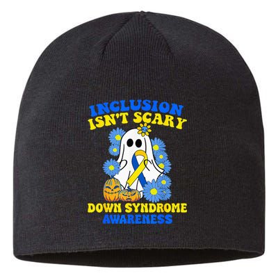 Inclusion Isnt Scary Halloween Ghost Down Syndrome Awareness Sustainable Beanie