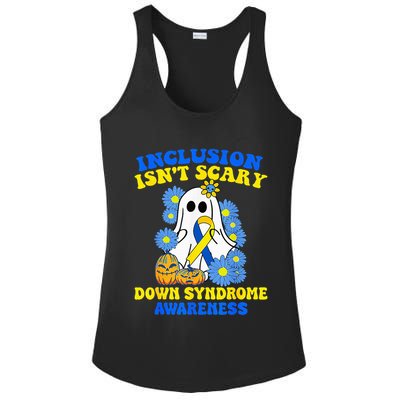 Inclusion Isnt Scary Halloween Ghost Down Syndrome Awareness Ladies PosiCharge Competitor Racerback Tank