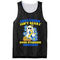 Inclusion Isnt Scary Halloween Ghost Down Syndrome Awareness Mesh Reversible Basketball Jersey Tank