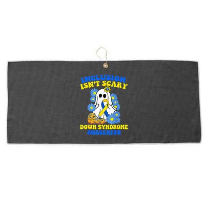 Inclusion Isnt Scary Halloween Ghost Down Syndrome Awareness Large Microfiber Waffle Golf Towel