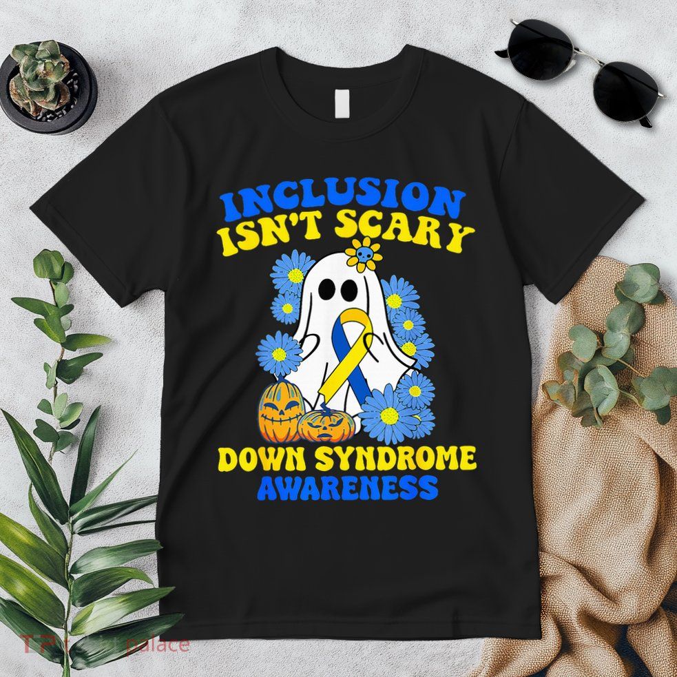 Inclusion Isnt Scary Halloween Ghost Down Syndrome Awareness Premium T-Shirt
