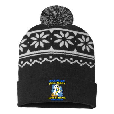 Inclusion Isnt Scary Halloween Ghost Down Syndrome Awareness USA-Made Snowflake Beanie