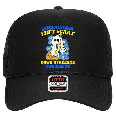 Inclusion Isnt Scary Halloween Ghost Down Syndrome Awareness Trucker Hat