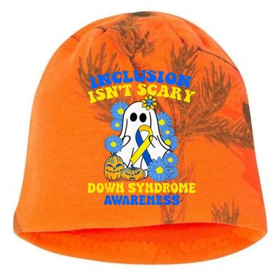 Inclusion Isnt Scary Halloween Ghost Down Syndrome Awareness Kati - Camo Knit Beanie