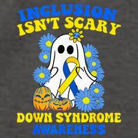 Inclusion Isnt Scary Halloween Ghost Down Syndrome Awareness Vector Backpack