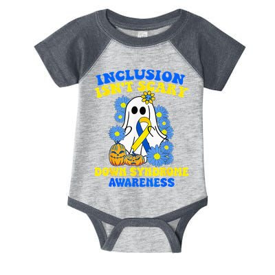 Inclusion Isnt Scary Halloween Ghost Down Syndrome Awareness Infant Baby Jersey Bodysuit