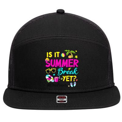 Is It Summer Break Yet Bus Driver Last Day Of School 7 Panel Mesh Trucker Snapback Hat