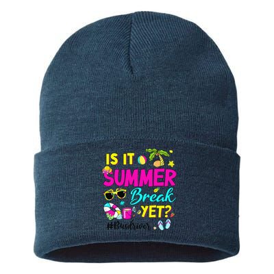 Is It Summer Break Yet Bus Driver Last Day Of School Sustainable Knit Beanie