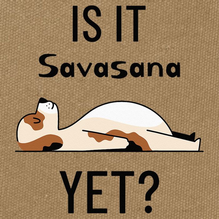 Is It Savasana Yet Yoga Dog Cotton Canvas Backpack