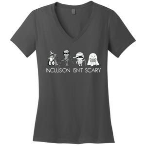 Inclusion IsnT Scary Slp Halloween Sped Teacher Ghost Mummy Women's V-Neck T-Shirt