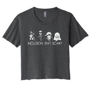 Inclusion IsnT Scary Slp Halloween Sped Teacher Ghost Mummy Women's Crop Top Tee