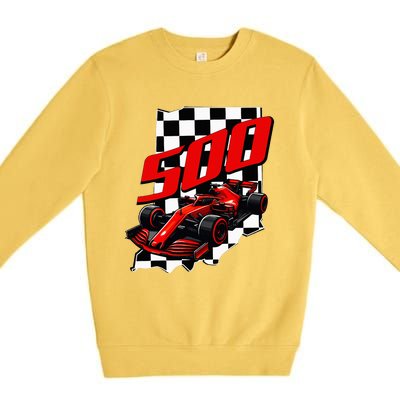 Indianapolis Indiana State 500 Race Car Premium Crewneck Sweatshirt