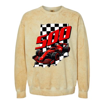 Indianapolis Indiana State 500 Race Car Colorblast Crewneck Sweatshirt