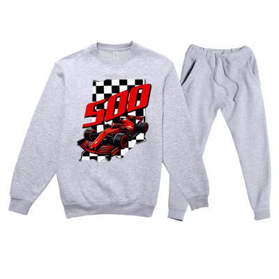 Indianapolis Indiana State 500 Race Car Premium Crewneck Sweatsuit Set