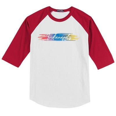 Indianapolis Indiana Souvenir Gift Kids Colorblock Raglan Jersey