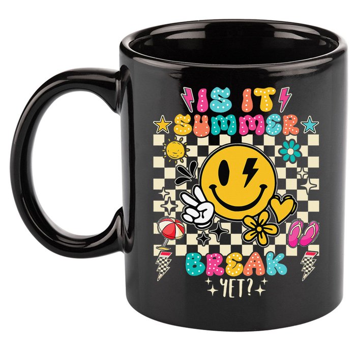 Is It Summer Break Yet Teacher Groovy 11oz C Handle Ceramic Mug