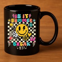 Is It Summer Break Yet Teacher Groovy 11oz C Handle Ceramic Mug