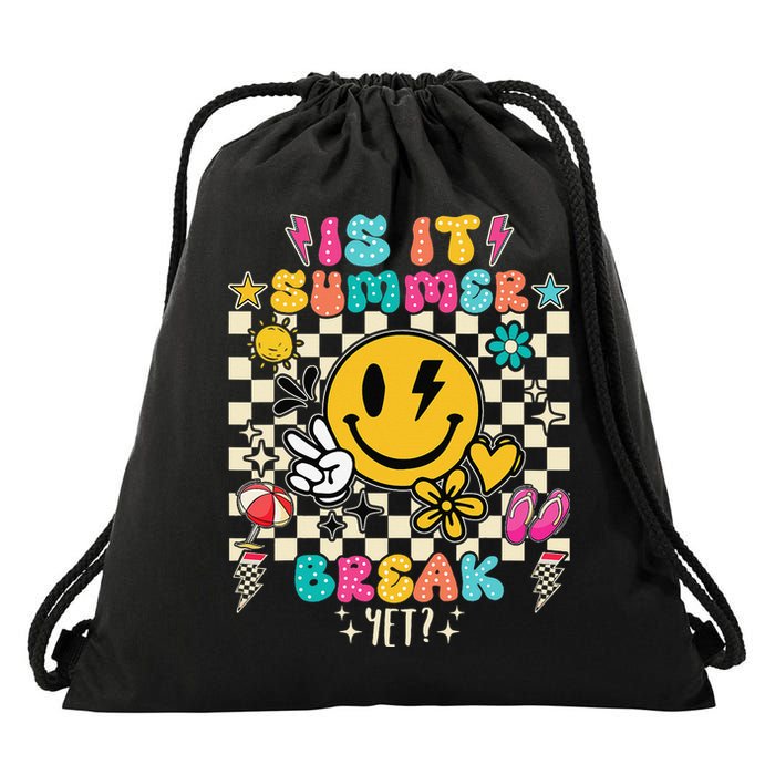 Is It Summer Break Yet Teacher Groovy Drawstring Bag