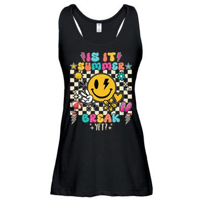 Is It Summer Break Yet Teacher Groovy Ladies Essential Flowy Tank