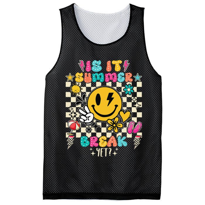 Is It Summer Break Yet Teacher Groovy Mesh Reversible Basketball Jersey Tank