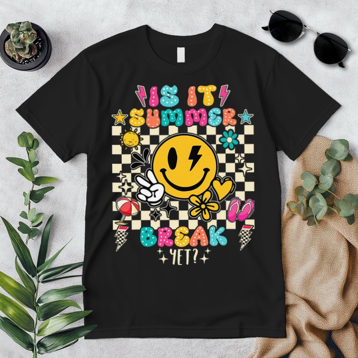 Is It Summer Break Yet Teacher Groovy Premium T-Shirt