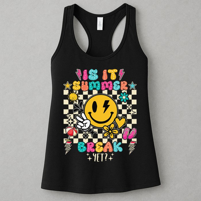 Is It Summer Break Yet Teacher Groovy Womens Tank Top