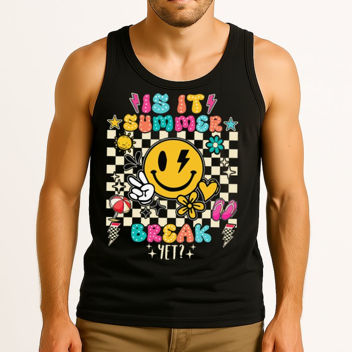 Is It Summer Break Yet Teacher Groovy Tank Top
