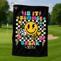 Is It Summer Break Yet Teacher Groovy Golf Towel