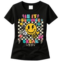 Is It Summer Break Yet Teacher Groovy Womens T-Shirt