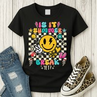Is It Summer Break Yet Teacher Groovy Womens T-Shirt