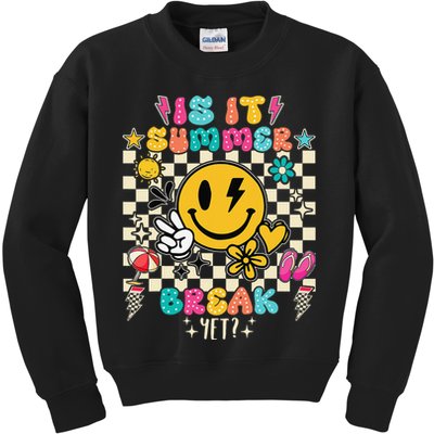 Is It Summer Break Yet Teacher Groovy Kids Sweatshirt