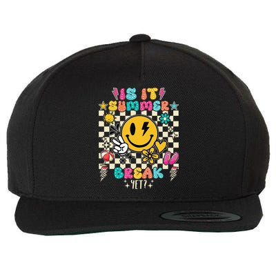 Is It Summer Break Yet Teacher Groovy Wool Snapback Cap