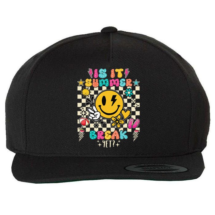 Is It Summer Break Yet Teacher Groovy Wool Snapback Cap