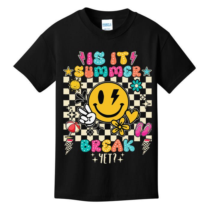 Is It Summer Break Yet Teacher Groovy Kids T-Shirt