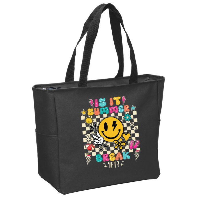Is It Summer Break Yet Teacher Groovy Zip Tote Bag