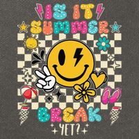 Is It Summer Break Yet Teacher Groovy Cotton Canvas Backpack