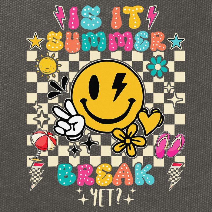 Is It Summer Break Yet Teacher Groovy Cotton Canvas Backpack