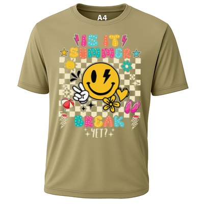 Is It Summer Break Yet Teacher Groovy Cooling Performance Crew T-Shirt