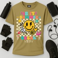 Is It Summer Break Yet Teacher Groovy Cooling Performance Crew T-Shirt