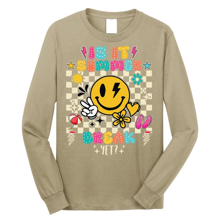 Is It Summer Break Yet Teacher Groovy Long Sleeve Shirt